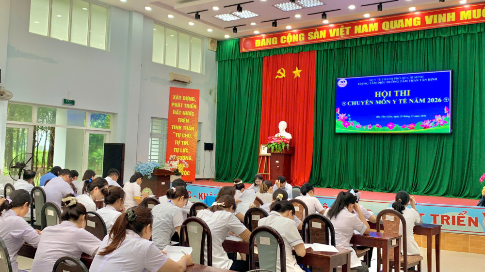 Không khí Hội thi Y tế giỏi năm 2026 tại Trung tâm Điều dưỡng tâm thần Tân Định